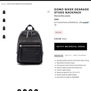 Marc by MarcJacobs Domo Biker Degrade Stud Backpac